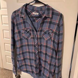 Beachlunchlounge Blue and Red Plaid Shirt